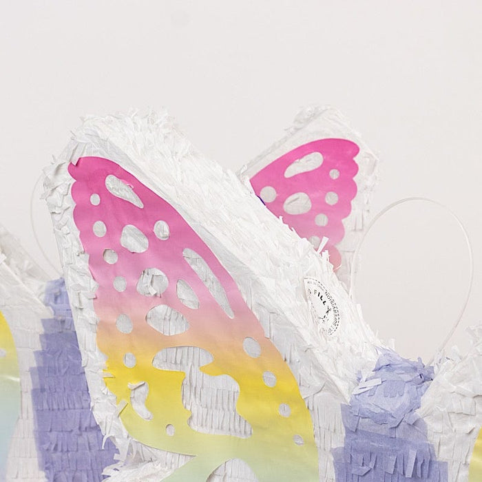 23" x 19" Paper Butterfly Pinata with Pastel Colored Wings - Assorted DECO_PIATA02_19_WHT