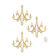 24" 3D Interlocking Cutout Design Glittered Acrylic Chandelier Hanging Decor