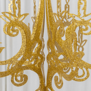 24" 3D Interlocking Cutout Design Glittered Acrylic Chandelier Hanging Decor