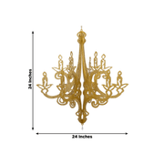 24" 3D Interlocking Cutout Design Glittered Acrylic Chandelier Hanging Decor