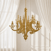 24" 3D Interlocking Cutout Design Glittered Acrylic Chandelier Hanging Decor
