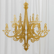 24" 3D Interlocking Cutout Design Glittered Acrylic Chandelier Hanging Decor