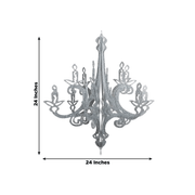 24" 3D Interlocking Cutout Design Glittered Acrylic Chandelier Hanging Decor