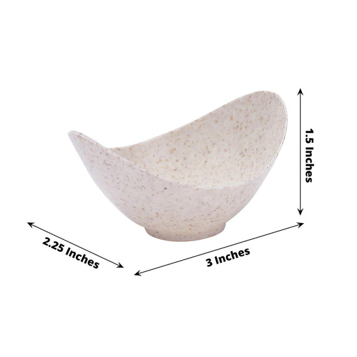 24 Bowls 3" Biodegradable Wheat Straw Fiber Dessert Cups - Natural DSP_DST_BPL003_1_NAT