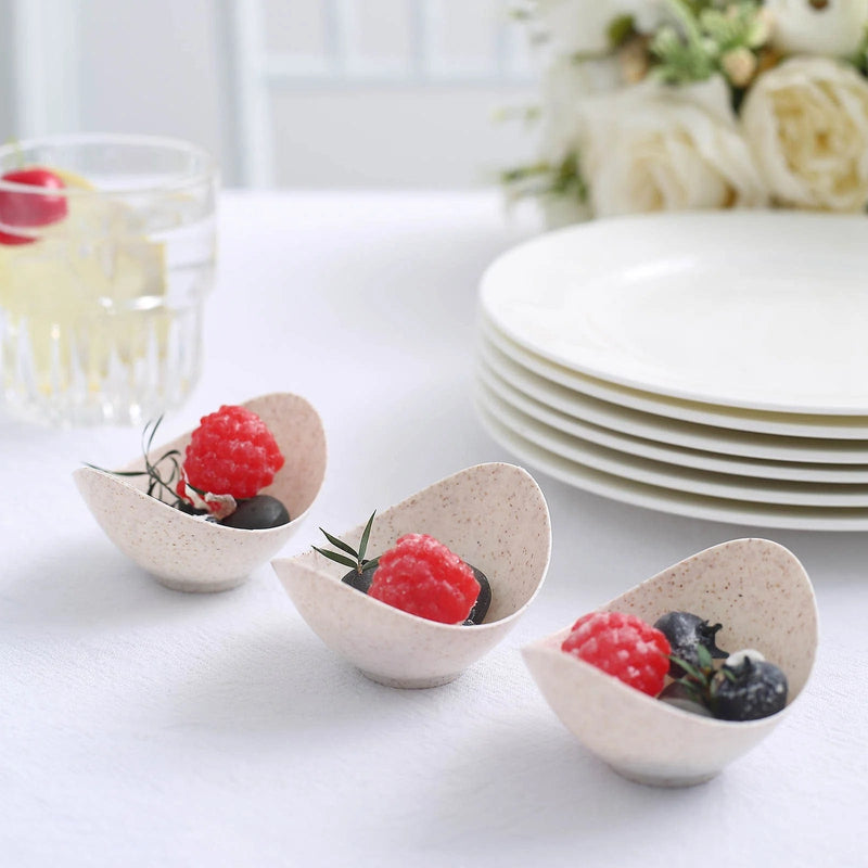 24 Bowls 3" Biodegradable Wheat Straw Fiber Dessert Cups - Natural DSP_DST_BPL003_1_NAT