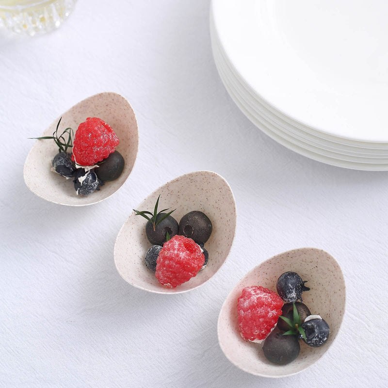 24 Bowls 3" Biodegradable Wheat Straw Fiber Dessert Cups - Natural DSP_DST_BPL003_1_NAT