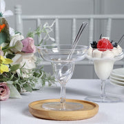 24 Clear 2 oz Crystal Mini Plastic Margarita Glasses with Spoons - Disposable Tableware DSP_DST_CU011_2_CLR