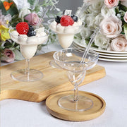 24 Clear 2 oz Crystal Mini Plastic Margarita Glasses with Spoons - Disposable Tableware DSP_DST_CU011_2_CLR