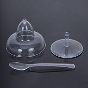 24 Clear 2 oz Crystal Mini Plastic Margarita Glasses with Spoons - Disposable Tableware DSP_DST_CU011_2_CLR