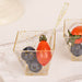 24 Clear 2 oz Gold Glittered Square Plastic Dessert Cups with Spoons Set - Disposable Tableware DSP_DST_CU007_2_CLGD