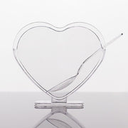 24 Clear 2 oz Mini Plastic Heart-Shaped Dessert Parfait Cups with Spoons - Disposable Tableware DSP_DST_CU008_2_CLR