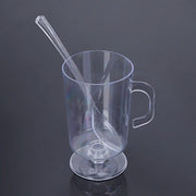 24 Clear 2 oz Plastic Mini Coffee Tea Espresso Cups with Spoons - Disposable Tableware DSP_DST_CU010_2_CLR