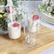 24 Clear 2 oz Plastic Mini Coffee Tea Espresso Cups with Spoons - Disposable Tableware DSP_DST_CU010_2_CLR