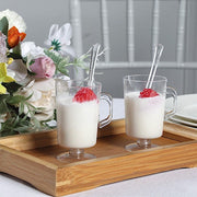 24 Clear 2 oz Plastic Mini Coffee Tea Espresso Cups with Spoons - Disposable Tableware DSP_DST_CU010_2_CLR