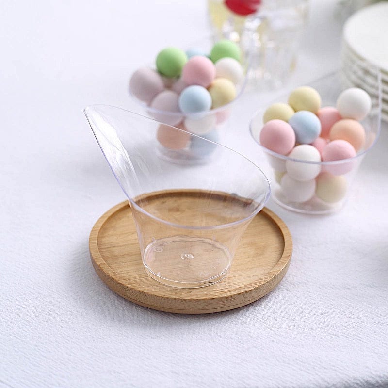 24 Clear 3 oz Mini Teardrop Plastic Dessert Cups - Disposable Tableware DSP_DST_CU005_3_CLR