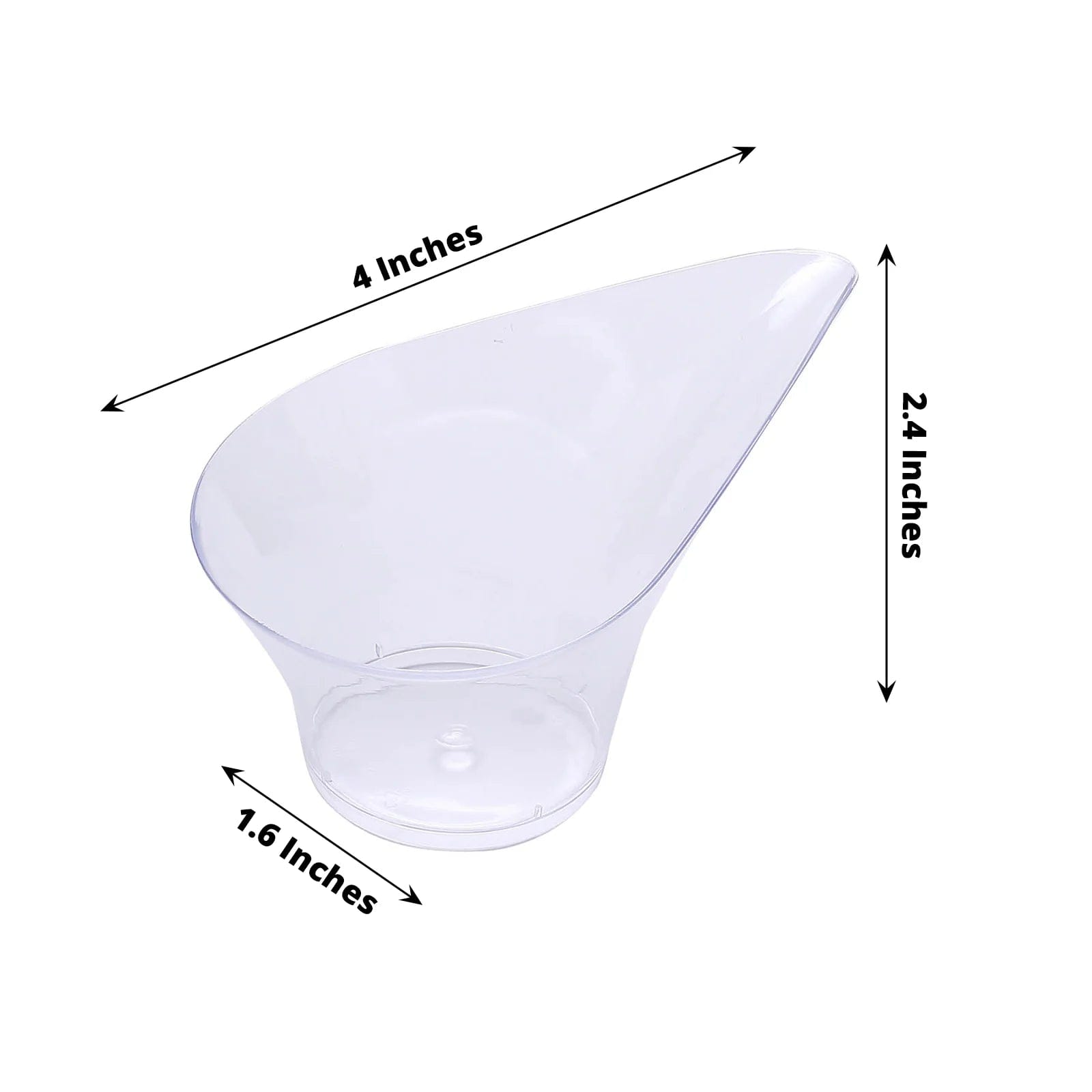 24 Clear 3 oz Mini Teardrop Plastic Dessert Cups - Disposable Tableware DSP_DST_CU005_3_CLR