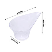 24 Clear 3 oz Mini Teardrop Plastic Dessert Cups - Disposable Tableware DSP_DST_CU005_3_CLR