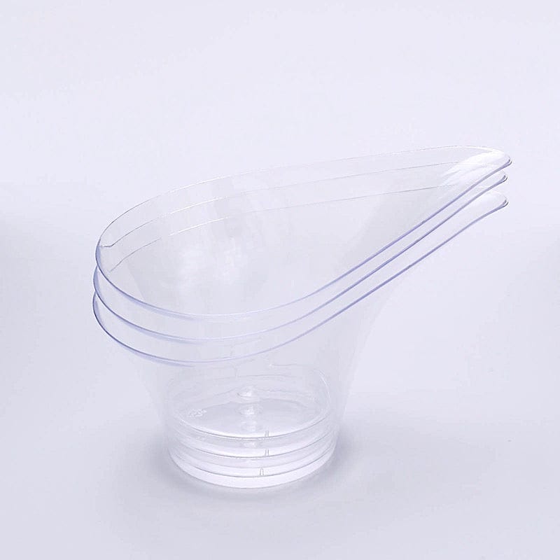 24 Clear 3 oz Mini Teardrop Plastic Dessert Cups - Disposable Tableware DSP_DST_CU005_3_CLR