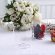24 Clear 4 oz Mini Wavy Rim Plastic Dessert Cups - Disposable Tableware DSP_DST_CU006_4_CLR