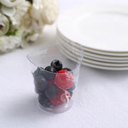24 Clear 4 oz Mini Wavy Rim Plastic Dessert Cups - Disposable Tableware DSP_DST_CU006_4_CLR