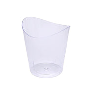 24 Clear 4 oz Mini Wavy Rim Plastic Dessert Cups - Disposable Tableware DSP_DST_CU006_4_CLR