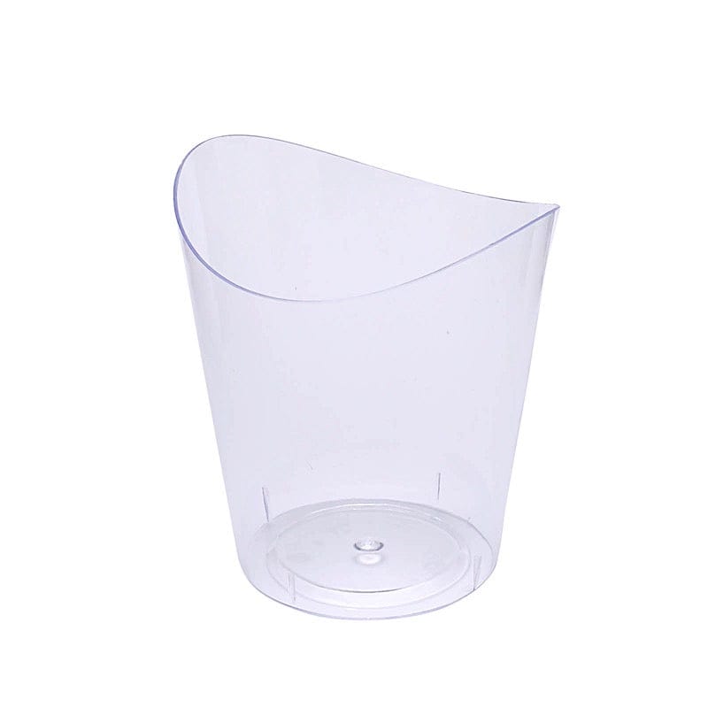 24 Clear 4 oz Mini Wavy Rim Plastic Dessert Cups - Disposable Tableware DSP_DST_CU006_4_CLR