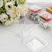 24 Clear 4 oz Square Plastic Dessert Cups with Lid and Spoon Set - Disposable Tableware DSP_DST_CU004_4_CLR