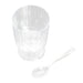 24 Clear 5 oz Ribbed Round Plastic Dessert Cups with Spoons Set - Disposable Tableware DSP_DST_CU003_5_CLR