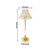 24" Crystal Beaded Lamp Style Shade Candle Holder - Gold CHDLR_CAND_044_25_GOLD