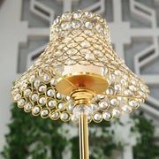 24" Crystal Beaded Lamp Style Shade Candle Holder - Gold CHDLR_CAND_044_25_GOLD