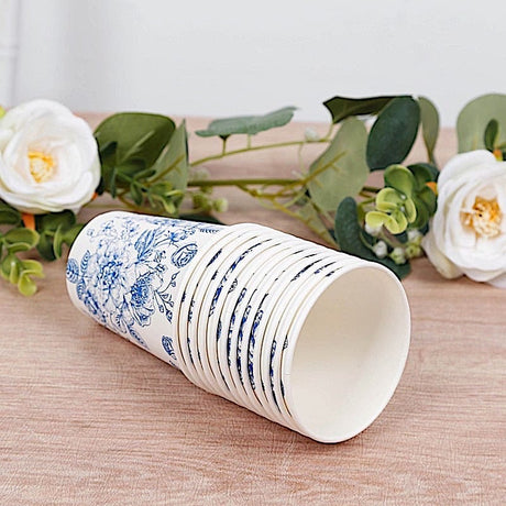 24 Disposable 9 oz French Toile Paper Cups - White