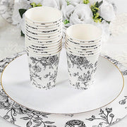 24 Disposable 9 oz French Toile Paper Cups - White