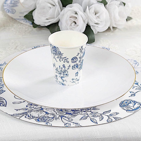 24 Disposable 9 oz French Toile Paper Cups - White