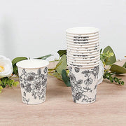 24 Disposable 9 oz French Toile Paper Cups - White