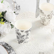 24 Disposable 9 oz French Toile Paper Cups - White