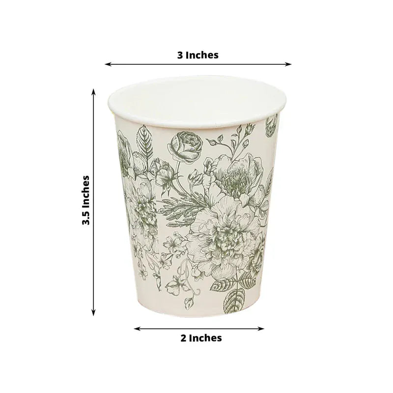 24 Disposable 9 oz French Toile Paper Cups - White