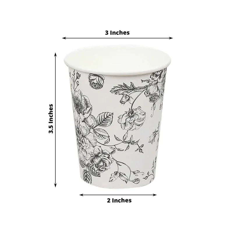 24 Disposable 9 oz French Toile Paper Cups - White