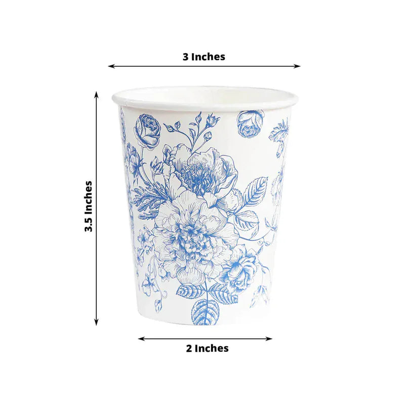 24 Disposable 9 oz French Toile Paper Cups - White