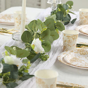 24 Disposable 9oz French Toile Paper Cups - White