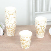 24 Disposable 9oz French Toile Paper Cups - White
