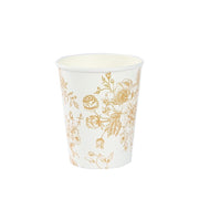 24 Disposable 9oz French Toile Paper Cups - White