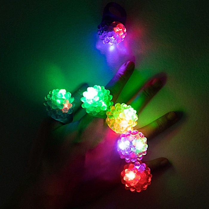 24 Flashing LED Light-Up Jelly Rings - Assorted LED_RING01_ASST