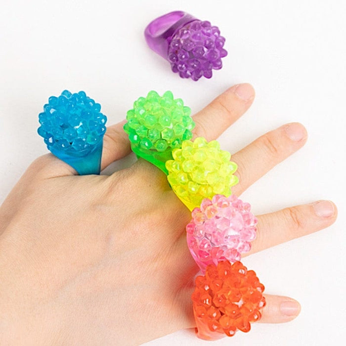24 Flashing LED Light-Up Jelly Rings - Assorted LED_RING01_ASST