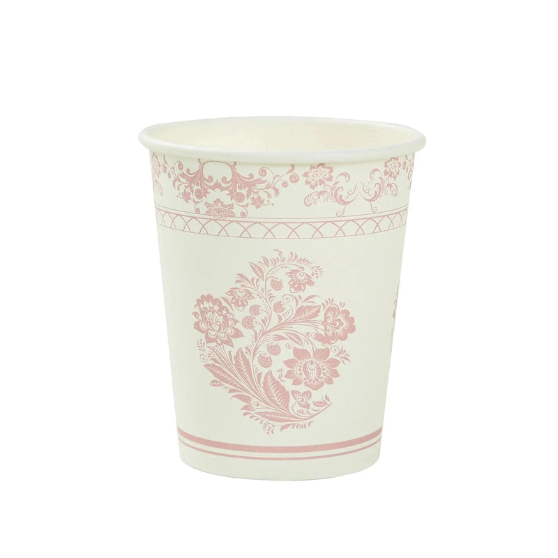 24 French Toile Floral Paper Cups - White and pink DSP_PCUP_016_9_PINK
