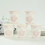 24 French Toile Floral Paper Cups - White and pink DSP_PCUP_016_9_PINK