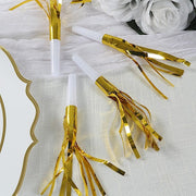 24 Fringed Party Noisemakers Horns - Gold Metallic FAV_HORN01_WHGD