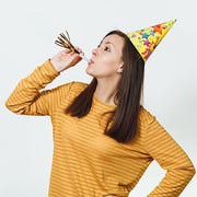 24 Fringed Party Noisemakers Horns - Gold Metallic FAV_HORN01_WHGD