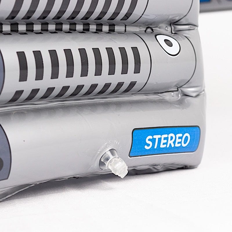 24" Inflatable 80's Themed Boom Box Ice Beverage Cooler - Silver FLOAT_16x24_BOOM