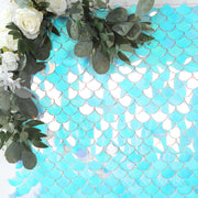 24 Mermaid Scales Sequin Shimmer Wall Photo Backdrop Panels - Iridescent Blue BKDP_PAN02_MERM_ABWB_24