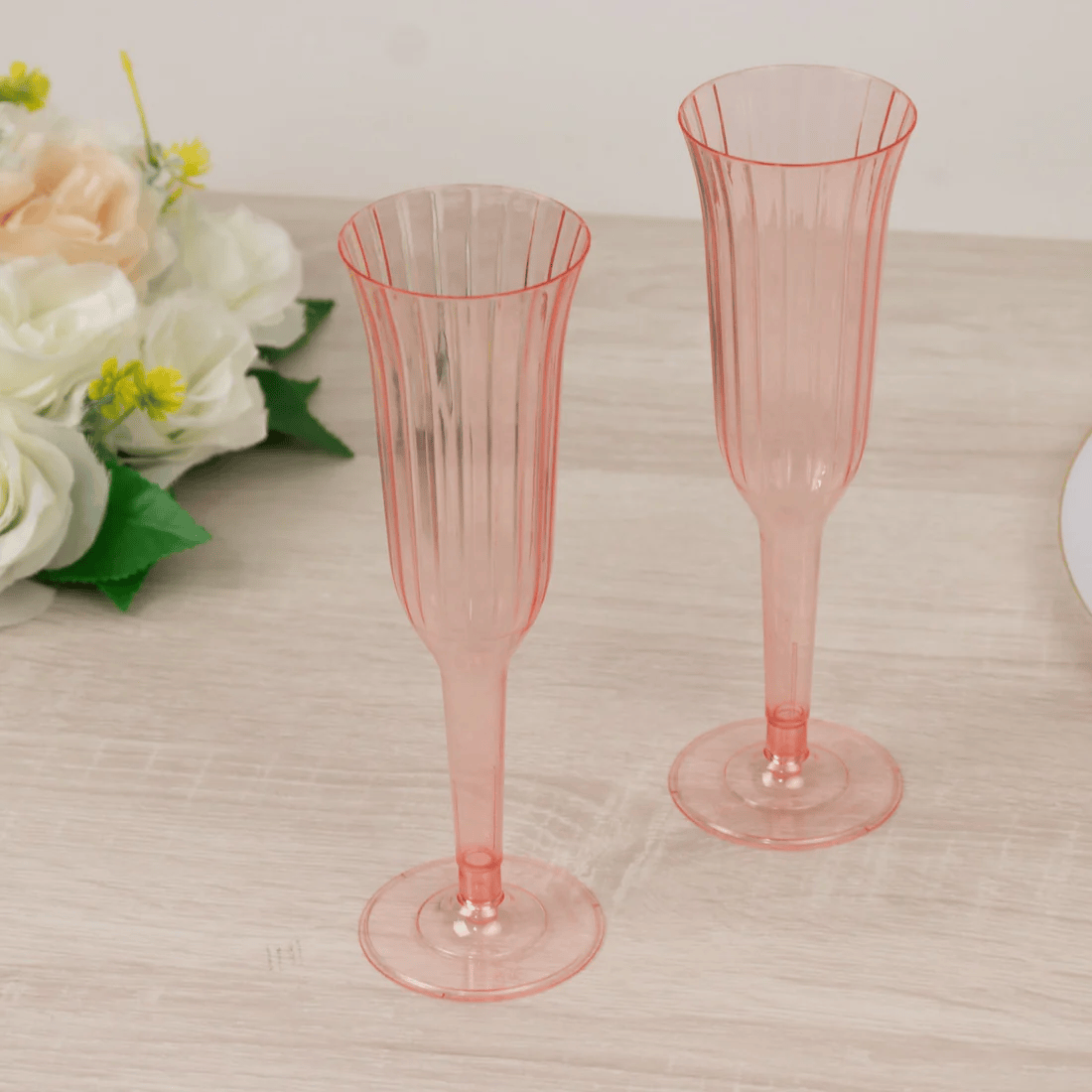 24 pack 6 oz Disposable Plastic Champagne Flute Glasses